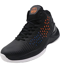 Beita High Upper Basketball Shoes Sneakers Men Breathable Sports Shoes Anti Slip, Black, 8