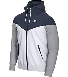 Nike Sportswear Windrunner Hooded Windbreaker Men's Jacket (Navy/White, XX-Large)