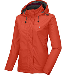 Little Donkey Andy Women’s Waterproof Rain Jacket Lightweight Outdoor Windbreaker Rain Coat Shell for Hiking, Travel Orange XL