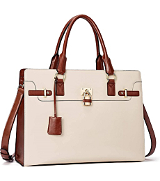BOSTANTEN Briefcase for Women Laptop Bag for Women Leather Handbags 15.6 Inch Computer Bag Designer Work Purses Stylish Tote Bag