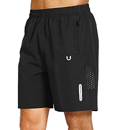 NORTHYARD Men's Athletic Hiking Shorts Quick Dry Workout Shorts 7" Lightweight Sports Gym Running Shorts Basketball Training Black S