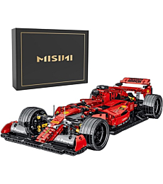 MISINI 1100PCS Technik Building Blocks Racing Car Formula F1 Model ,1:10 MOC Creative Building Block Sports car, Compatible with Lego Technology. (Red)