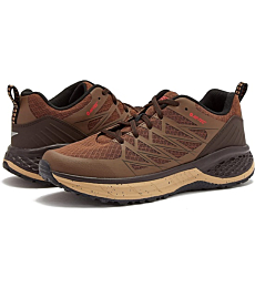 HI-TEC Destroyer Low Men’s Hiking Shoes, Lightweight Trail Running Shoes for Men - Dark Brown Tan, 8.5 Medium