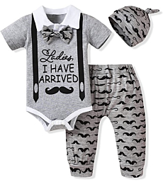 Newborn Infant Baby Boys Clothes Outfit Have Arrived Short Sleeve for Spring Clothing Summer 0 - 3 Months Gray