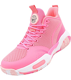 Beita Tennis Shoes Basketball Sneakers Men Breathable Sports Shoes Anti Slip, Pink, 7