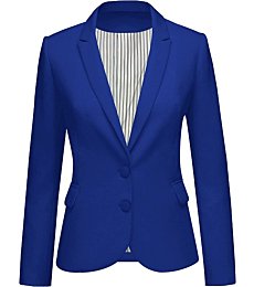 LookbookStore Blazer Jackets for Women Casual Blazers for Women Fashion 2022 Jacket Suit Work Office Two Buttons Blazer Jacket Suit Office Clothes Size Medium Women Blue Blazer Size 8 Size 10
