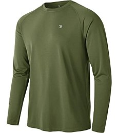 TBMPOY Men's Quick Dry Rash Guard Hiking Shirts UPF 50+ Sun Protection Long Sleeve Lightweight Outdoor Fishing Tops Army Green XL