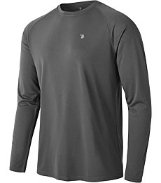 TBMPOY Men's Quick Dry Rash Guard Hiking Shirts UPF 50+ Sun Protection Long Sleeve Lightweight Outdoor Fishing Tops Dark Grey XL