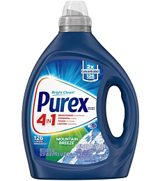 Purex Liquid Laundry Detergent, Mountain Breeze, 2X Concentrated, 126 Loads