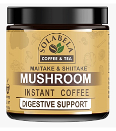 Solabela Coffee Organic Mushroom Coffee 80gm with Shiitake and Maitake Mushrooms, Great Tasting Arabica Instant Coffee, Includes