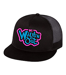 MTV Music Television Wild 'N Out Neon Logo Black Flat Bill Hat