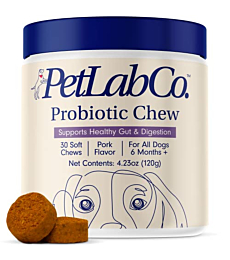PetLab Co. Probiotics for Dogs, Support Gut Health & Seasonal Allergies - Pork Flavor Soft Chew - 30 Soft Chews - Packaging May Vary