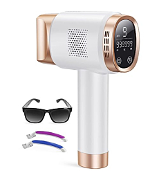 Aopvui At-Home IPL Hair Removal for Women and Men, Permanent Laser Hair Removal 999900 Flashes for Facial Legs Arms Whole Body Treatment