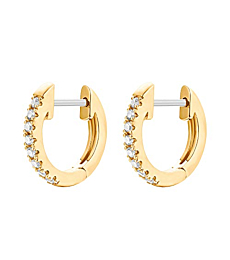 PAVOI 14K Yellow Gold Plated Post Cubic Zirconia Cuff Earring Huggie Stud