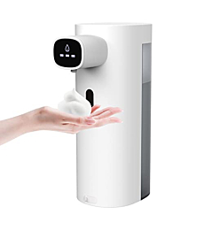 Bertreno Automatic Soap Dispenser, Foaming Soap Dispenser USB Rechargeable Touchless Hand Soap Dispenser with 3 Adjustable Soap Volume for Kitchen Bathroom 300ml