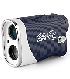 Blue Tees Golf - Series 3 Max with Laser Rangefinder with Slope Switch - 900 Yards Range, Slope Measurement, Magnetic Strip, Ambient Display, Flag Lock with Pulse Vibration, 7X Magnification - Navy
