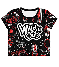 MTV Music Television Wild 'N Out Women's Crop T-Shirt Black