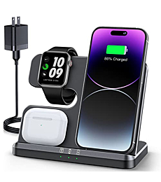 New Wireless Charging Station 3 in 1 Wireless Charger for iPhone 14 13 12 11 Pro Max/X/8 Charging Station for Multiple Devices for Apple Watch Ultra SE 8 7 6 5 4 3 2 for AirPods Pro 3 2