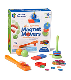 Learning Resources STEM Explorers - Magnet Movers, Develops Critical Thinking Skills, STEM Certified Toys, Educational Preschool Toys, 39 Pieces, Ages 5+