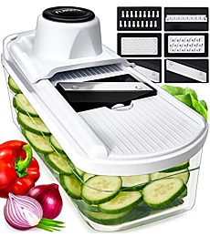 Fullstar Mandoline Slicer Vegetable Slicer and Vegetable Grater - Potato Slicer Food Slicer Veggie Slicers Mandoline Slicer Cutter Grater - Veggie Slicer Onion Slicer Fruit Slicers for Fruits