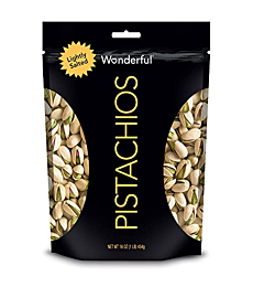 Wonderful Pistachios, In-Shell, Lightly Salted Nuts, 16 Oz, Gluten Free, Good Source of Protein, Carb Friendly, Healthy Snack