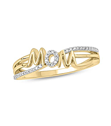 Diamond Mother Ring for Women in Yellow Gold