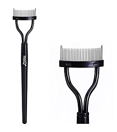 Eyelash Comb Eyebrow Brush MSQ Eyelash Separator Mascara Applicator Eyelash Definer With Comb Cover Arc Designed Cosmetic Brushes Tool Black (1PCS)