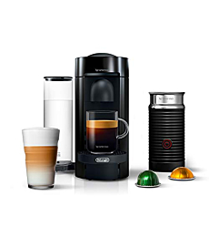 Nespresso VertuoPlus Coffee and Espresso Machine by De'Longhi with Milk Frother, Ink Black