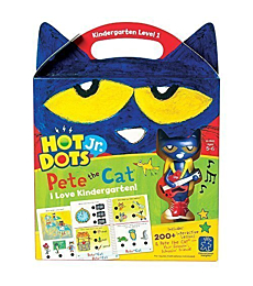 Educational Insights Hot Dots Jr. Pete The Cat - I Love Kindergarten Set with Interactive Pen Included, 200+ Multi-Subject Activities, Homeschool & Kindergarten Readiness Learning Workbooks, Ages 5+