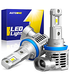 AUTOONE H11 LED Headlight Bulbs 2023 Upgraded, 22,000LM 6500K White H9 H8 Low Beam High Beam Headlights Bulb Replacement(Pack of 2)