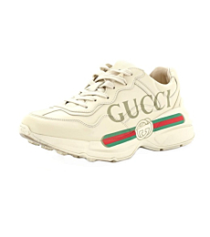 Gucci Rhyton sneakers in neutral printed leather, a statement footwear choice