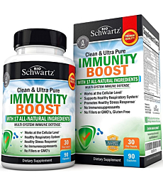 BioSchwartz Immune Support Supplement with Vitamin C 1000mg Zinc Elderberry Extract Ginger Root Beta Carotenes, Immunity Boost for Adults, Natural Immune Defense Antioxidant Vitamins, 90 Capsules