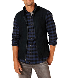 Amazon Essentials Men's Full-Zip Polar Fleece Vest, which is available in Big & Tall sizes