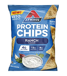 Protein Chips, Ranch, Keto Friendly, Baked Not Fried,1.1 Oz(Pack of 12)