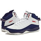 AND1 Pulse 2.0 Men’s Basketball Shoes, Indoor or Outdoor, Street or Court - White/Navy Blue/Red, 7 Medium
