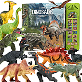 FRUSE Dinosaur Toys for Kids 3-5 - 12Pcs Dinosaur Figures w / Interactive Dinosaur Sound Book,Included Realistic Roars,Story & QA & Volume Adjust E-Book Animal Toy for 3 4 5 6 Kids