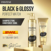 SET 2: [PANTENE] Gold Series Black & Glossy Shampoo 270ml and Conditioner 190ml