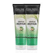 John Frieda Detox and Repair Shampoo and Conditioner Set with Nourishing Avocado Oil and Green Tea, 8.45 oz