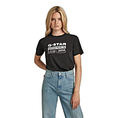 G-Star Raw Women's RAW Graphic Logo Slim Fit T-Shirt, Originals: Dark Black, XX-Small