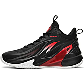 ASHION Mens Basketball Shoes Non Slip Sneakers Professional Basketball Sports Shoes for Men,Black Flame,EU39