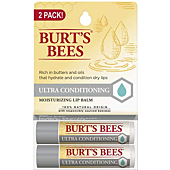 Burt's Bees Lip Balm Stocking Stuffers, Moisturizing Lip Care Christmas Gifts, 100% Natural, Ultra Conditioning with Shea, Cocoa & Kokum Butter (2 Pack)