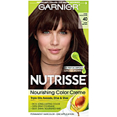 Garnier Hair Color Nutrisse Nourishing Creme, 40 Dark Brown (Dark Chocolate) Permanent Hair Dye, 1 Count (Packaging May Vary)