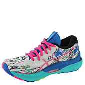 ASICS Women's Gel-Nimbus 24 Running Shoes, 11.5M, White/Pink Glo
