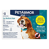 PetArmor Plus Flea and Tick Prevention for Dogs, Dog Flea and Tick Treatment, Waterproof Topical, Fast Acting, Medium Dogs (23-44 lbs), 1 Dose
