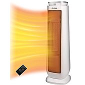 PELONIS PHTPU1501 Ceramic Tower 1500W Indoor Space Heater with Oscillation, Remote Control, Programmable Thermostat & 8H Timer, ECO Mode, Tip-Over Switch & Overheating Protection, White