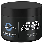 Superior Men's Anti Aging Face Moisturizer - Made in USA - Reduces Fine Lines, Wrinkles & Firms Skin| Anti-age Effect Facial Night Cream For Men with Retinol, Vitamin E, Hyaluronic Acid, & Green Tea 2oz
