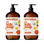 Everyone 3-in-1 Kids Soap, Body Wash, Bubble Bath, Shampoo, 32 Ounce (Pack of 2), Orange Squeeze, Coconut Cleanser with Plant Extracts and Pure Essential Oils