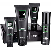 Tiege Hanley ACNE Systems | Uncomplicated Skin Care for Men | Dermatologist Approved | Face Wash, Moisturizer with SPF20, Exfoliating Scrub & 1.6% Salicylic Acid Cream | Korean PeptideTechnology