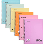 Mintra Office Spiral Notebooks Mintra Office Spiral Notebooks - Pastel, College Ruled, 6 Pack, For School, Office, Business, Professional,70 Sheets