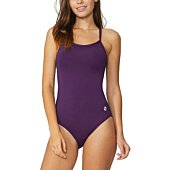 BALEAF Women's Athletic Training Adjustable Strap One Piece Swimsuit Swimwear Bathing Suit Purple 34